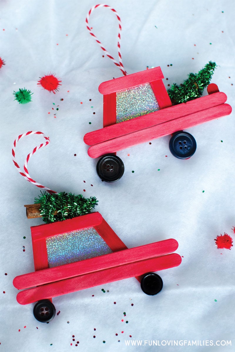 DIY Car and Truck Popsicle Stick Christmas Ornaments