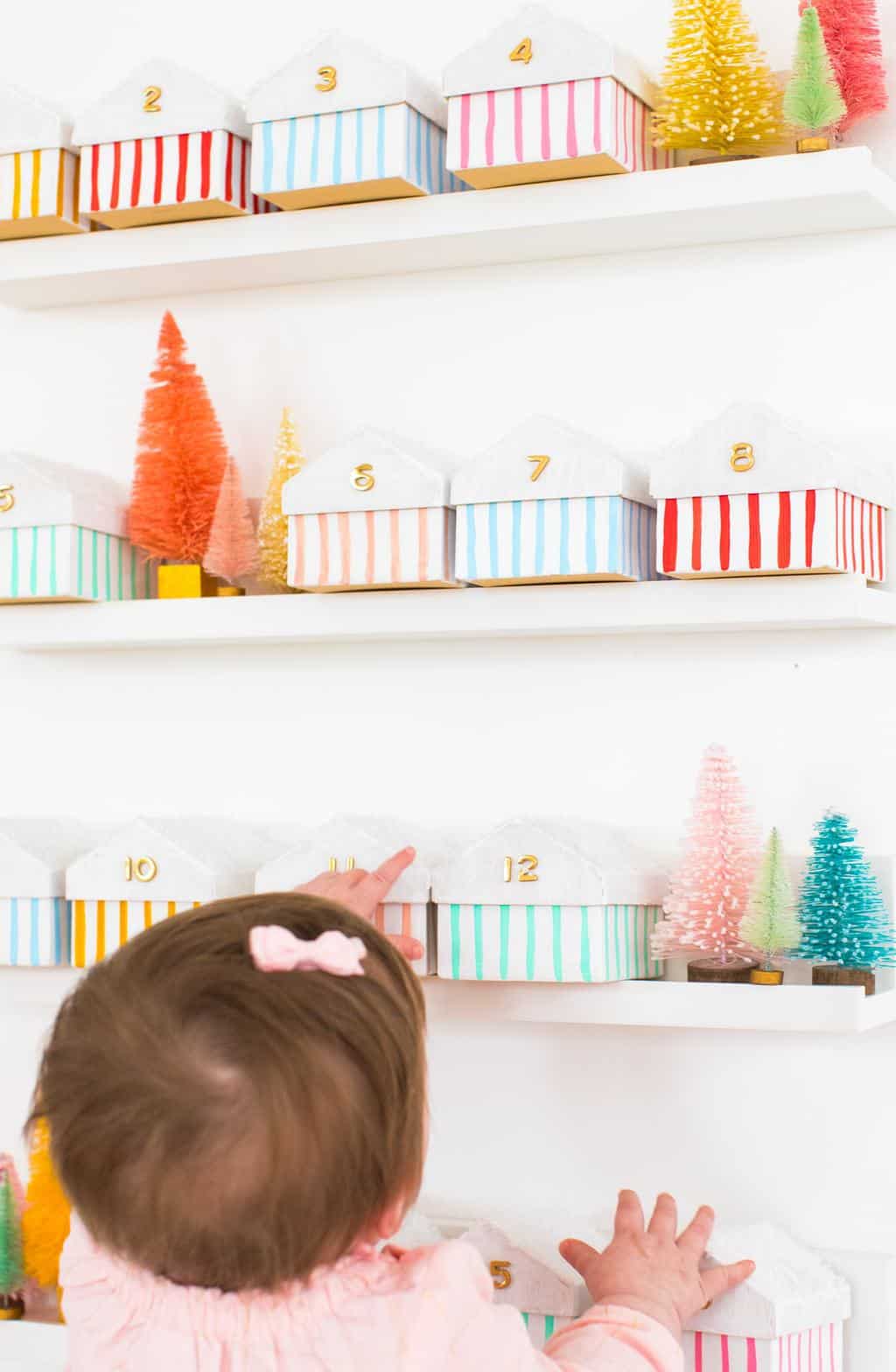 DIY Colorful Houses Advent Calendar For Kids