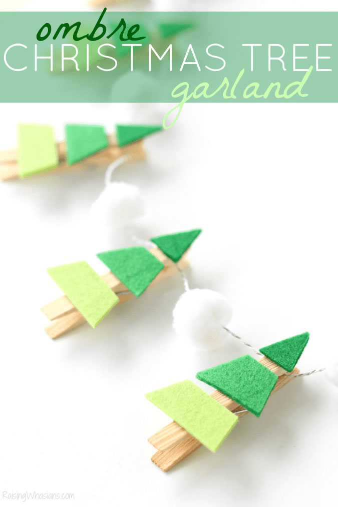 Ombre Christmas Tree Garland