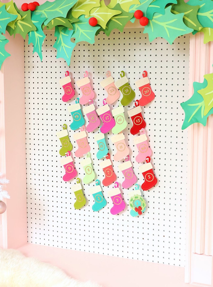 Pegboard Felt Stocking Advent Calendar