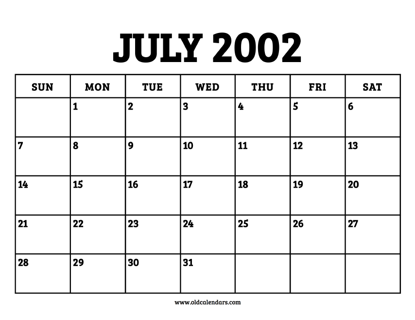 July 2002 calendar from oldcalendars.com
